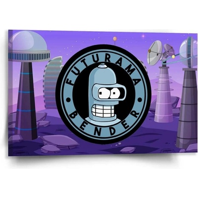 Sablio Obraz Futurama Bender Planeta s vysílači - 120x80 cm