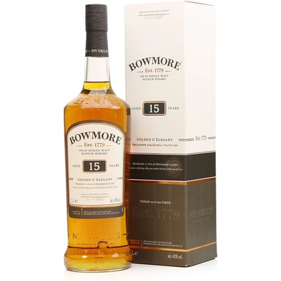 Bowmore Golden Elegant 15y 43% 1 l (karton)