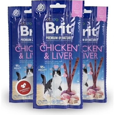 Brit Premium by Nature Cat Chicken & Liver 3 sticks 15 g – Zboží Mobilmania