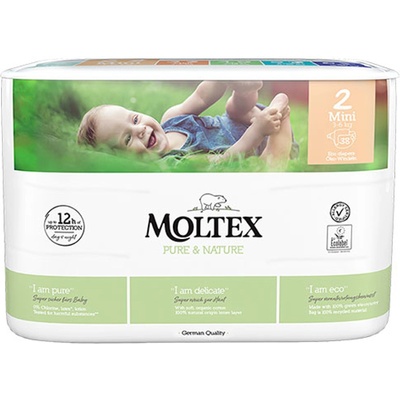 Moltex Еко пелени мини Moltex - № 2 (3-6 kg), 38 броя (4018639010044)