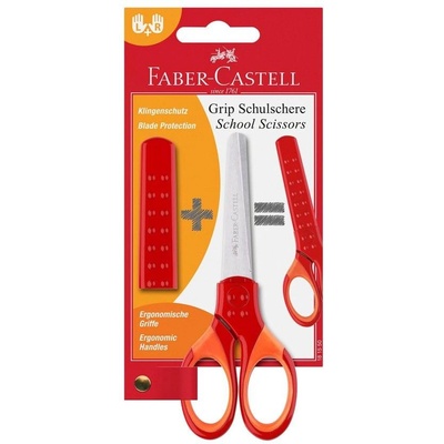 Faber-Castell Ножица Grip, детска, червена, в блистер (1050100008)