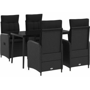 vidaXL Комплект кафе маси 5 бр. Черно (3422454)