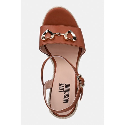 Love Moschino Еспадрили със скосена платформа дамски от кожа (JA1615BI0OIA0200)