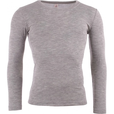 Engel Мъжко копринено термобельо Engel Shirt L/S Merino base layer - Hellgrau Melange - размер 54/56 (EU) (014-0745-0114)