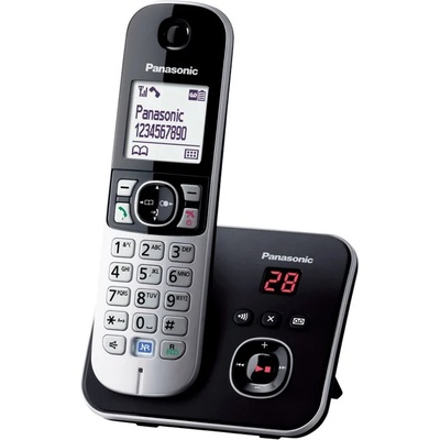 Panasonic Безжичен телефон Panasonic KX-TG 6821FXB, 1.8"(4.6cm) монохромен дисплей, черен