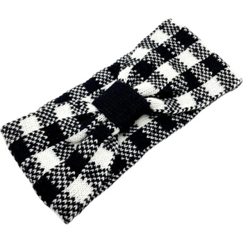 Есен/Зима 24/25 Зимна лента за коса Черно и Бяло (m-56)