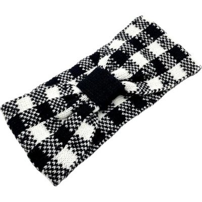 Есен/Зима 24/25 Зимна лента за коса Черно и Бяло (m-56)