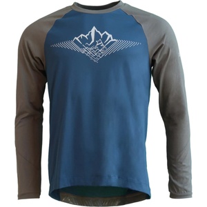 Zimtstern Мъжка фланелка с дълъг ръкав за колоездене Zimtstern Pureflowz Shirt L/S Cycling jersey - French Navy / Dusty Olive - размер XL (056-3321-0414)