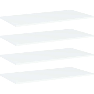 vidaXL Рафтове за етажерка, 4 бр, бели, 80x40x1, 5 см, инженерно дърво (805330)
