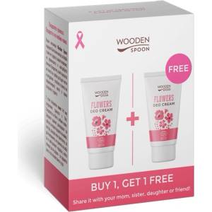 Wooden Spoon Комплект - Крем-дезодорант Flowers + Подарък, 2 х 40 ml - ozone