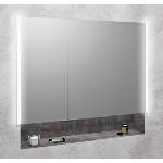 SAPHO Integra - Вграден шкаф с огледало и LED осветление, 96x70 см, огледало/титанов алуминий IN095 (IN095)