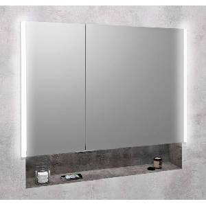 SAPHO Integra - Вграден шкаф с огледало и LED осветление, 96x70 см, огледало/титанов алуминий IN095 (IN095)