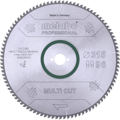 Metabo 628226000 Pilový kotouč ze slinutého karbidu "multi cut" HW/CT 315x30 96 FZ/T