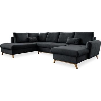 Miuform Тъмно сив U-образен разтегателен диван, ляв ъгъл Scandic Lagom - Miuform (Lagom HAEECL-2QBK-LCR MAS418)