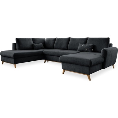 Miuform Тъмно сив U-образен разтегателен диван, ляв ъгъл Scandic Lagom - Miuform (Lagom HAEECL-2QBK-LCR MAS418)