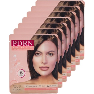 Chamos Cosmetics Сет от 7 броя PDRN Озаряващ Бустер - Абсорбираща Хидрогел Маска Chamos ACACI by Lilyana