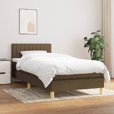 vidaXL 3140732 Boxspring postel s matrací textil / barva tmavě hnědá