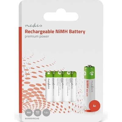 Nedis BANM9HR034B, ААА батерии 1.2V 950mAh, 4бр. /опаковка (BANM9HR034B)