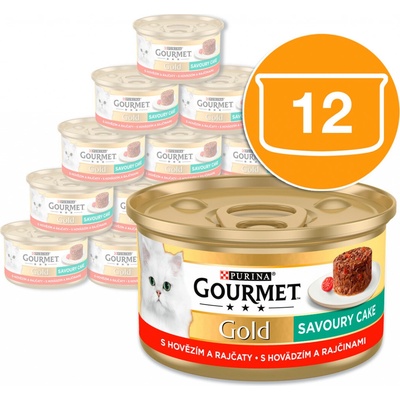 Gourmet Gold Savoury cake hovězí rajče 12 x 85 g