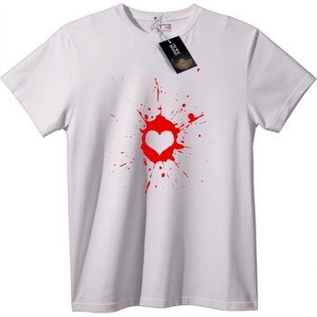 NOONEBRAND Тениска Сърце на пръски - M, White