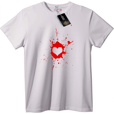 NOONEBRAND Тениска Сърце на пръски - M, White