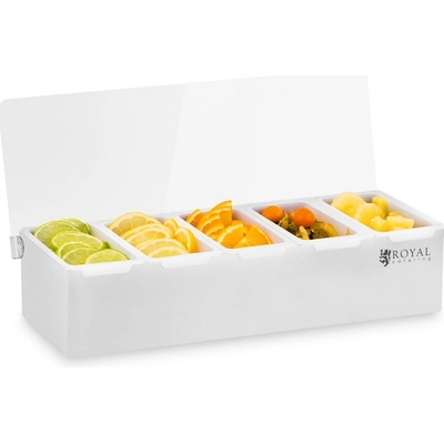 Royal Catering Nástavba s nádobami na kuchyňské přísady – ušlechtilá ocel/PP - 5 x 450 ml RCCBP 5 – Zboží Mobilmania