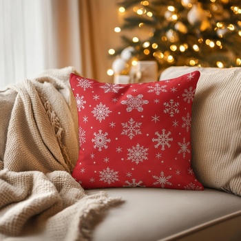 Tegatextil.sk šité našimi krajčírkami Vianočné vločky Gombíky 40 x 40 cm