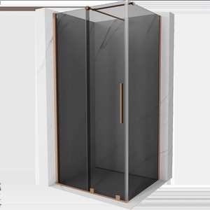 Mexen Velar плъзгаща се душ кабина 90 x 80 см, графит, четкана мед - 871-090-080-41-65 (871-090-080-41-65)