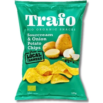 TRAFO Bio Brambůrky se zakysanou smetanou a cibulí smetanově lahodné přírodně křupavé 125 g