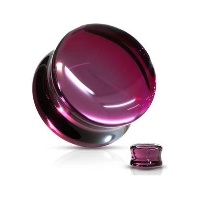 Šperky4U skleněný plug do ucha fialový PL01250A-10