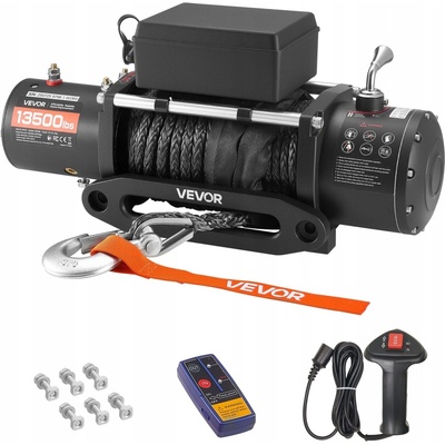 Elektrický navijak Vevor 13500 lb so syntetickým lanom 26 m