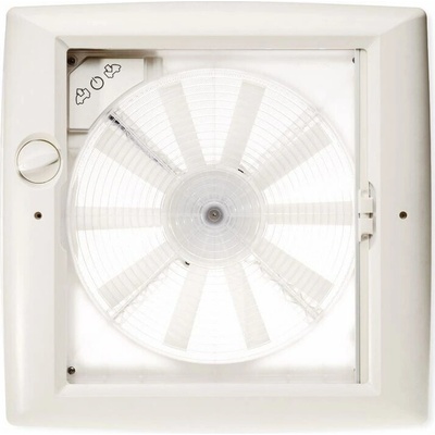 Strešné okno Thule Vent, 400 × 400 mm, s ventilátorom, 12 V farba biela