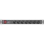 Lanberg power distribution unit (PDU) 19"1U 16A 7 SOCKETS SCHUKO 2M, black (PDU-07F-0200-BK)