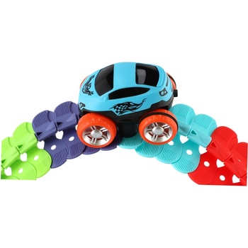 Teddies Autodráha barevná pružná 138 ks auto na baterie se světlem