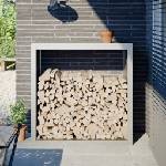 vidaXL Стойка за дърва за огрев, 100x40x100 см, неръждаема стомана (850972)