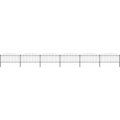 OMAXI Zahradní plot s kopím nahoře ocelový 1005 x 75 cm černý 714370