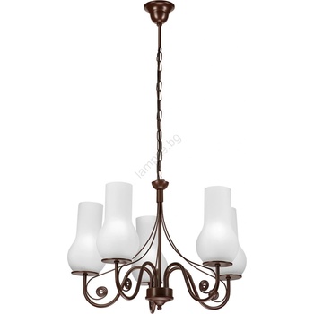 Brilagi - LED Пендел COTTAGE 5xE14/40W/230V кафяв/бял (BG1514B)