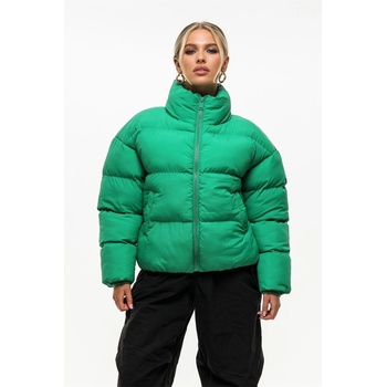 Good For Nothing Дамско яке Good For Nothing Womens Oversized Funnel Neck Puffer Jacket - Green