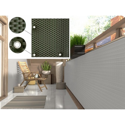 MyBestHome Balkonová ratanová zástěna s očky MALMO, zelená, 90 cm 1300 g/m2 90x600 cm – Zboží Mobilmania