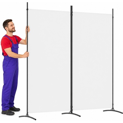 VidaXL Paraván dvoudílný hnědý 175 x 180 cm textil – Zboží Mobilmania