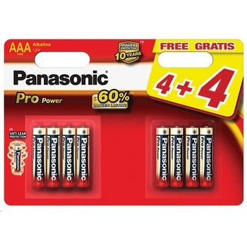 Panasonic Батерии Panasonic Pro Power Alkaline AAA, 8 броя (LR03PPG/8BW) (LR03PPG/8BW)