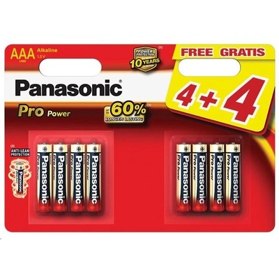 Panasonic Батерии Panasonic Pro Power Alkaline AAA, 8 броя (LR03PPG/8BW)