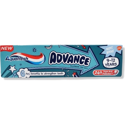 Aquafresh паста за зъби, Детска, Advance, 9-12 години, 50мл