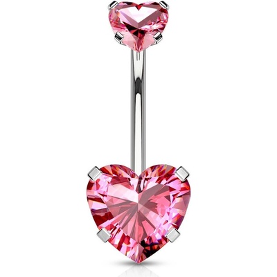 Šperky4U ocelový piercing do pupíku srdíčko BS0006-P