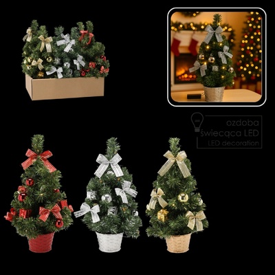 CHOMIK VIANOČNÝ STROMČEK 10 LED 40 CM MIX FARIEB disp=6ks *0295