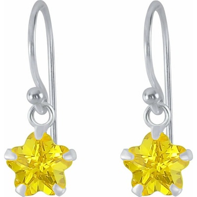 Nefertitis 01520 Stříbrné visací náušnice 18 mm YELLOW STAR NF59250 1,8 cm, 1,1 g