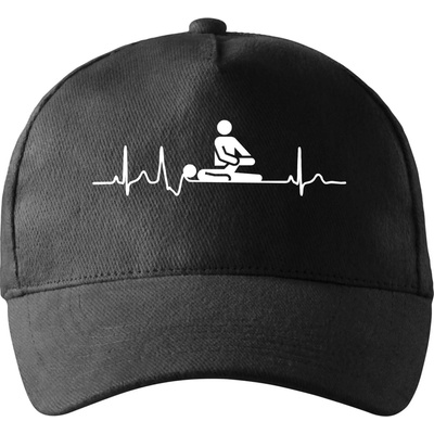 EKG fyzioterapia so zahnutým šiltom a látkovou sponou Čierna