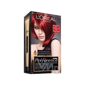 L'Oréal Féria Préférence Luxusná intenzívna dlhotrvajúca farba na vlasy, s vysokou odolnosťou, pre žiarivé lesklé vlasy, P67 - veľmi intenzívna červená