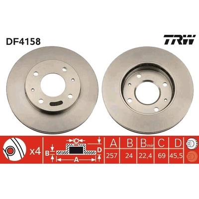 Brzdový kotúč TRW DF4158