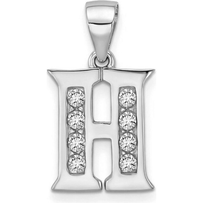 Argento Strieborný prívesok písmeno H číre okrúhle zirkóny 84938